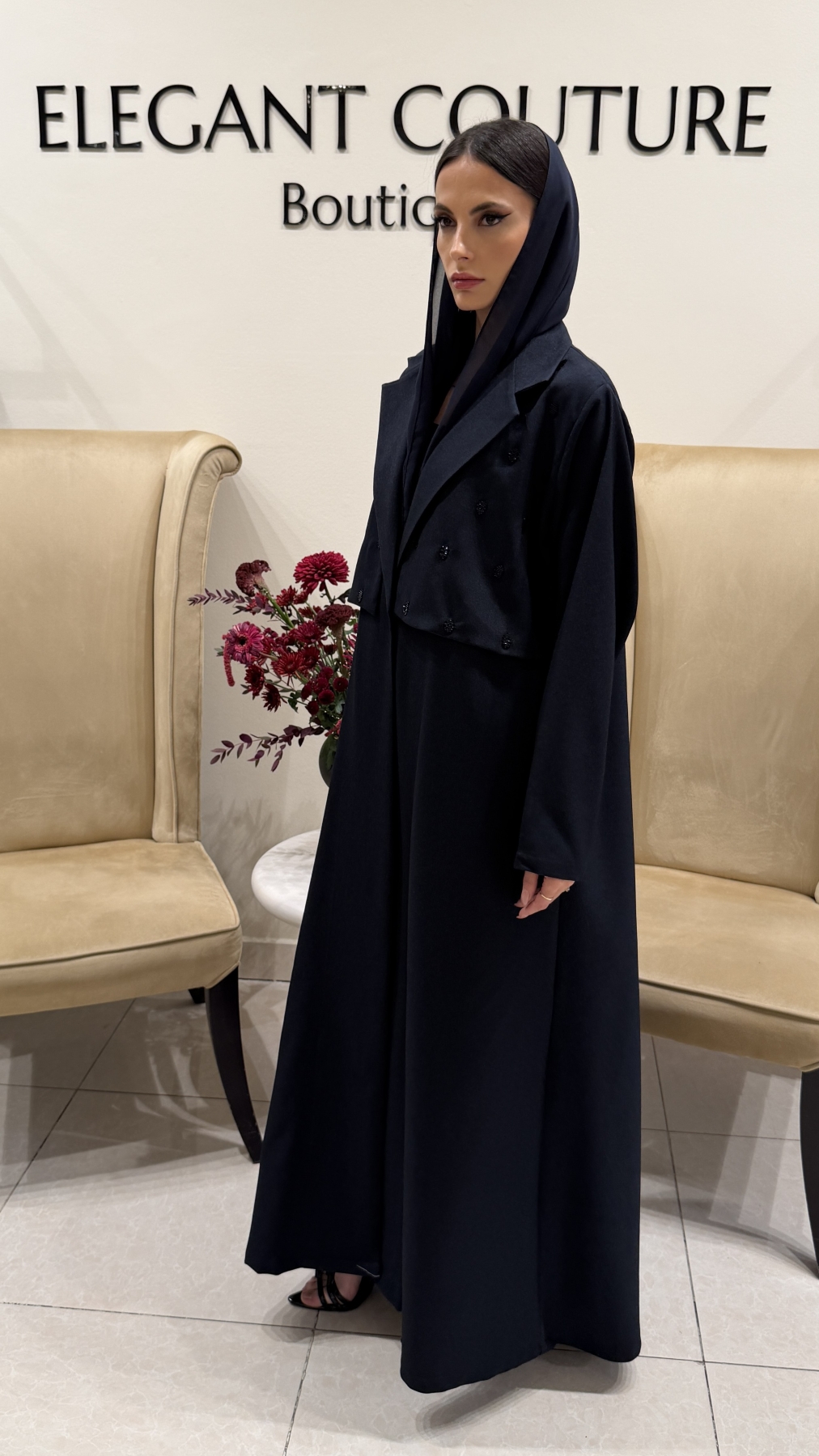 BLUE VEST STYLE WITH SHACK ABAYA