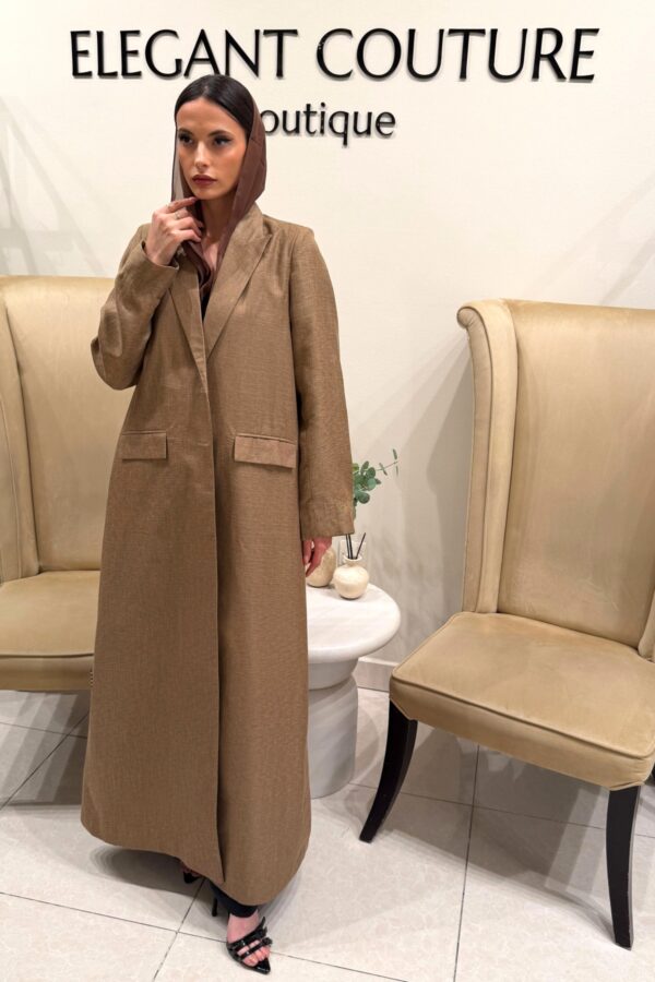 BROWN BLAZER BUTTON ABAYA