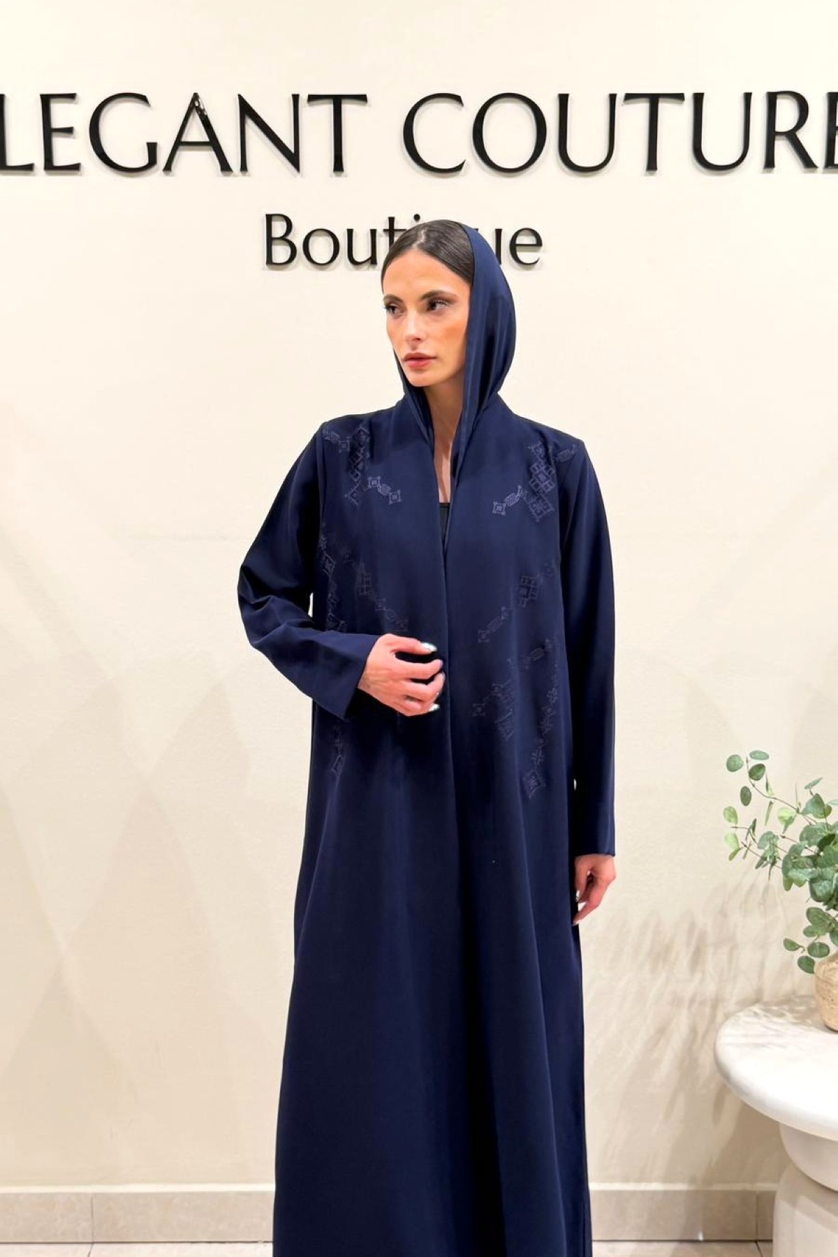 BLUE EMBROID ABAYA