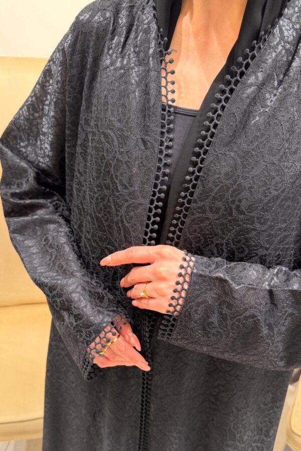 BLACK DANTEL WITH LACE ABAYA