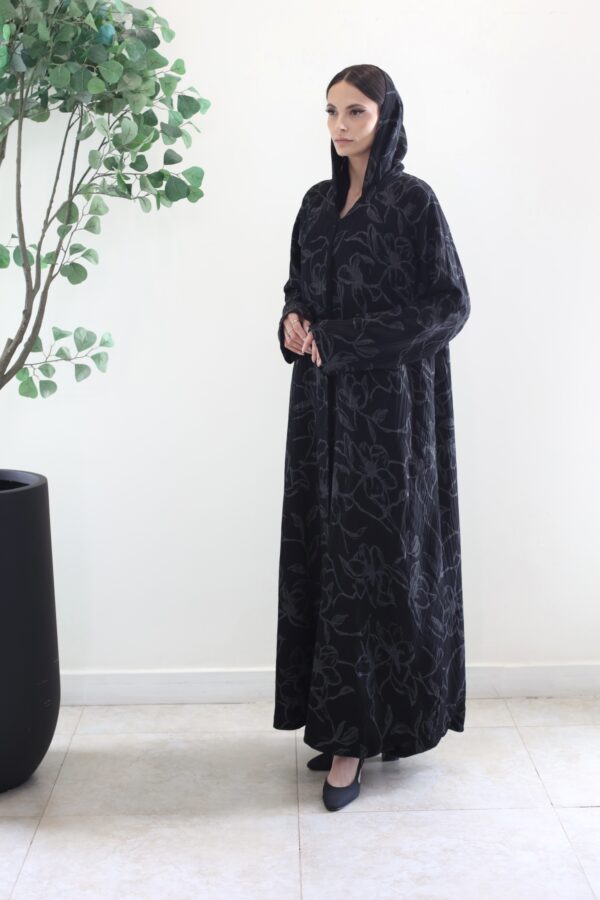 BLACK PRINTED FLOWER CHIFFON