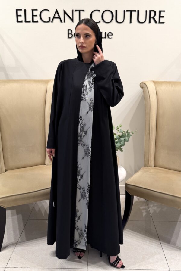 BLACK WITH FRONT DANTEL ABAYA