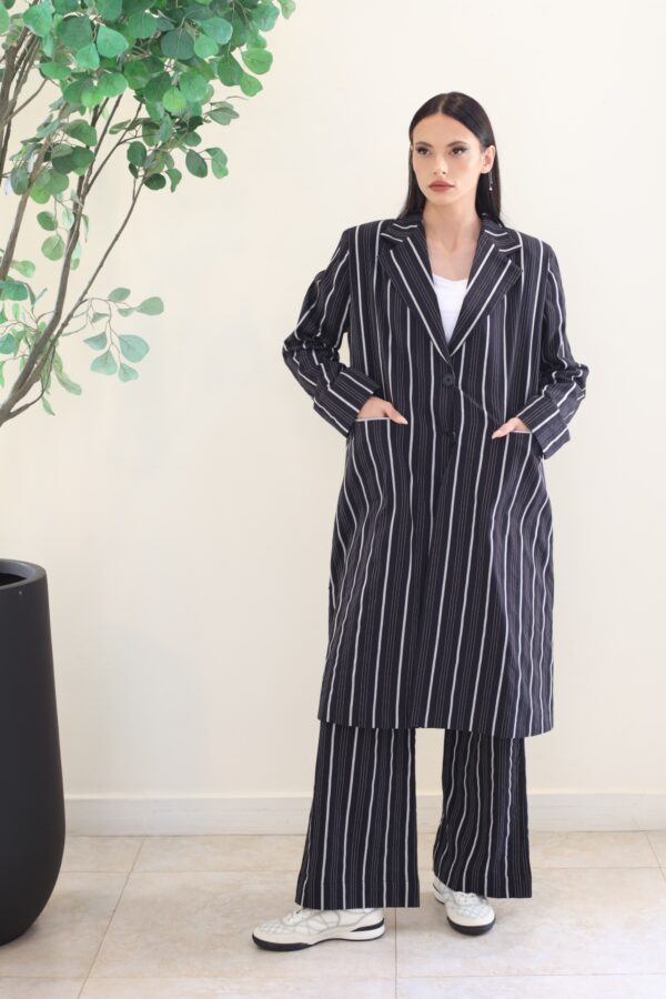 BLUE STRIPE JACKET & PANT SET