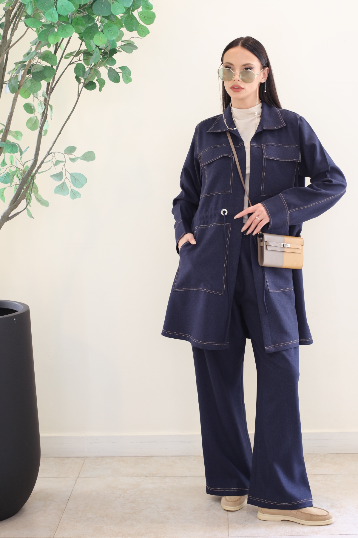 BLUE JACKET & PANT SET