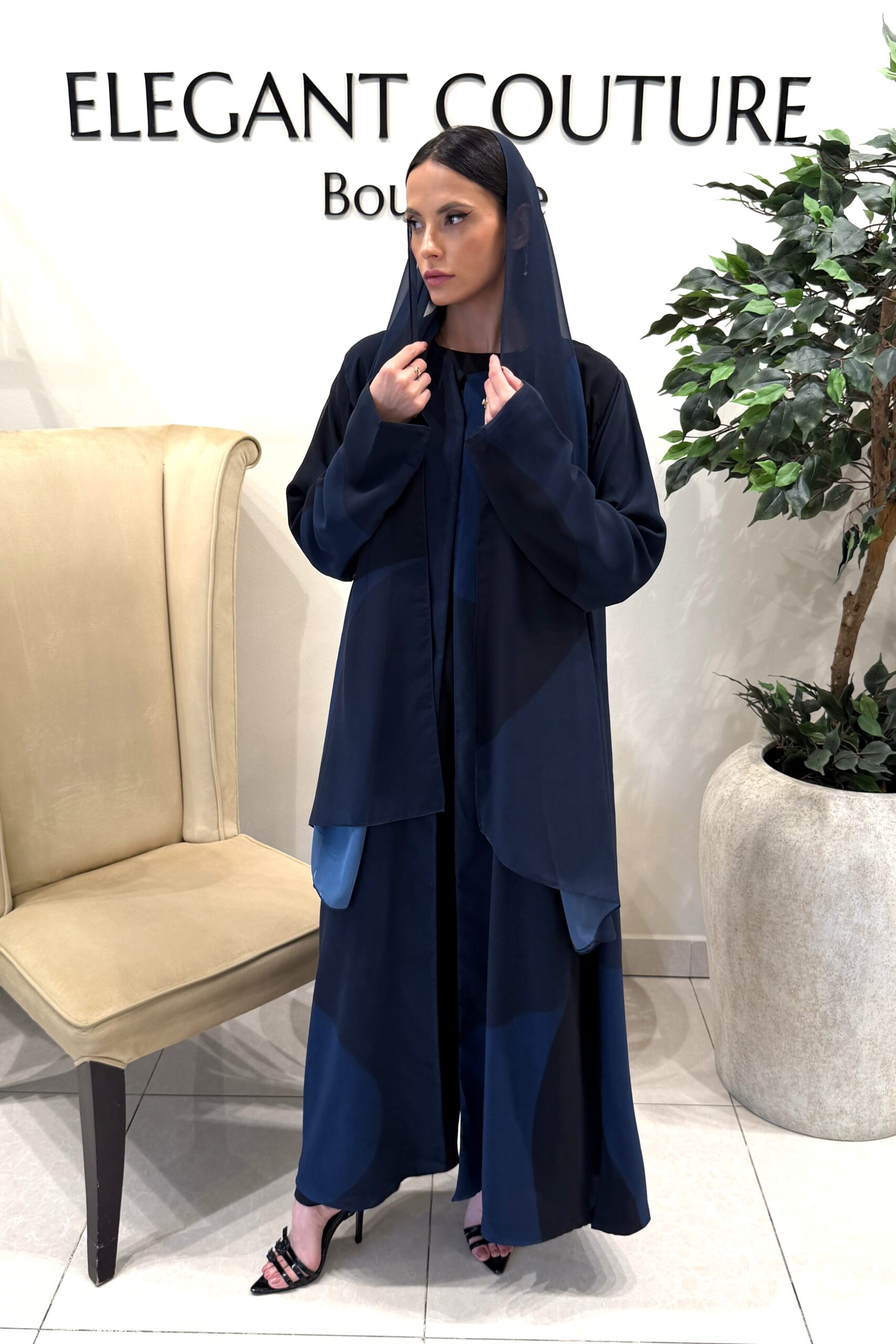 NAVY BLUE SHIFFON