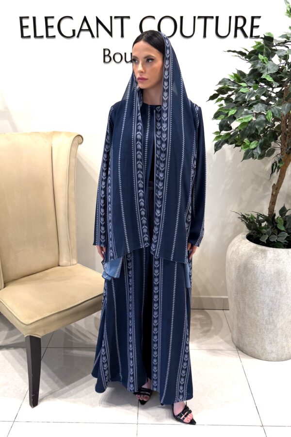 BLUE WITH TULIP PRINT SHIFFON
