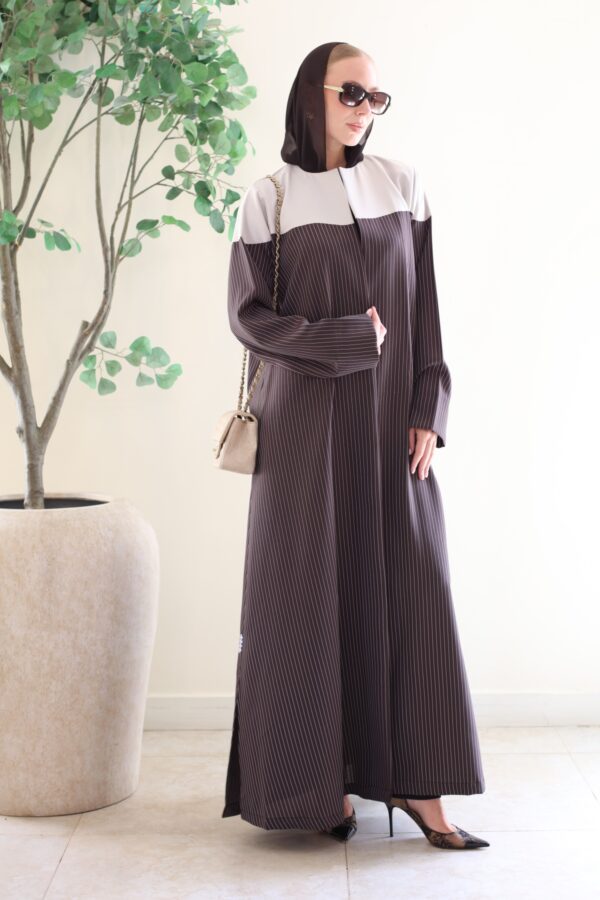 BROWN STRIPE ABAYA