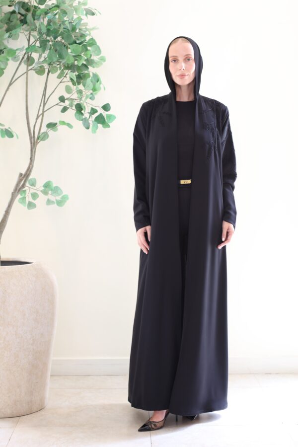 BLACK WITH EMBROIDERY ABAYA