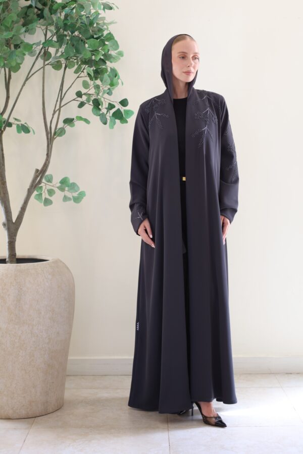 GREY WITH EMBROIDERY ABAYA
